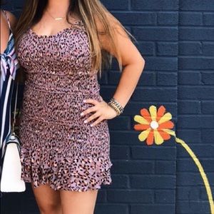 Olivaceous Purple Smocked Mini Dress Size Large